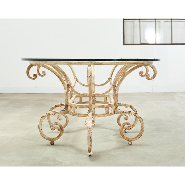 20th Century Italian Regency Wrought Iron Garden Dining Table For Sale - Image 14 of 18