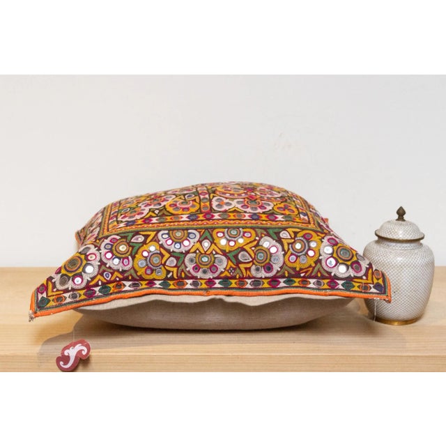 Chavi Rajasthani Embroidered Decorative Pillow For Sale In Los Angeles - Image 6 of 8