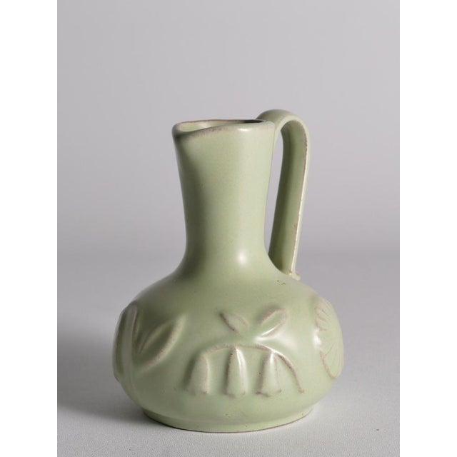Celadon Green Relief Vase by Anna-Lisa Thomson for Upsala Ekeby, 1940s For Sale - Image 4 of 12