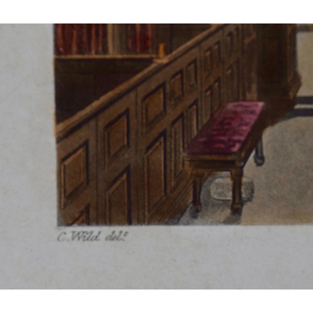 The German Chapel in St. James Palace, a 19th Century Hand Colored Engraving, 1819 For Sale In San Francisco - Image 6 of 8