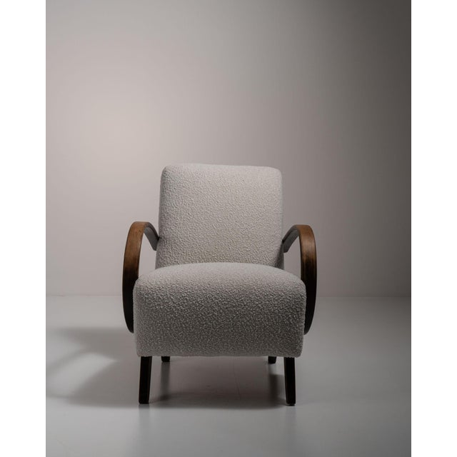 Mid 20th Century Jindřich Halabala Gray Wood Club Chairs For Sale - Image 11 of 11