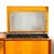 Brown 1950s Mid-Century Modernist Bar Cabinet in Book-Matched Walnut With Inset Glass Pulls For Sale - Image 8 of 18