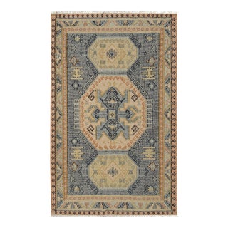 8x10 Luna Kilim Blue Traditional Medallion Hand Knotted Wool Carpet Rug For Sale