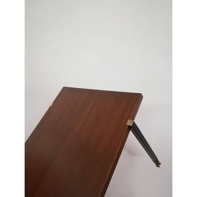 Mid-Century Italian Coffee Table in Teak, Enamelled Iron, and Brass, 1960s For Sale - Image 6 of 16