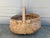 Brown Late 19th Century American Oak Splint Basket With Bentwood Handle For Sale - Image 8 of 10