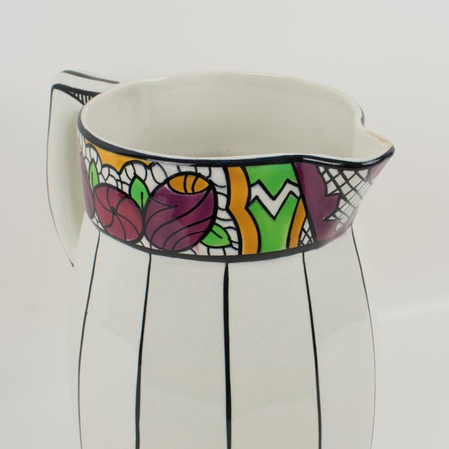 Art Deco Faience Ceramic Dresser Bowl, Pitcher and Boxes by Auguste Mouzin For Sale - Image 9 of 18