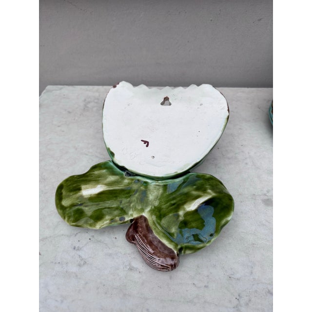 19th Century French Majolica Water Lily Wall Pocket For Sale In Austin - Image 6 of 6