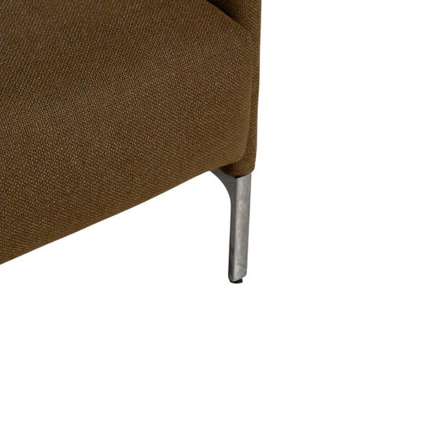 Yellow Cor Avalanche Fabric Two-Seater Brown Bronze Manual Function Sofa Couch For Sale - Image 8 of 17