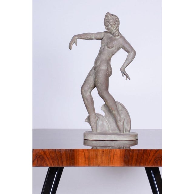 Ceramic Art Deco Ceramic Figural Sculpture, Czech, 1920s For Sale - Image 7 of 9