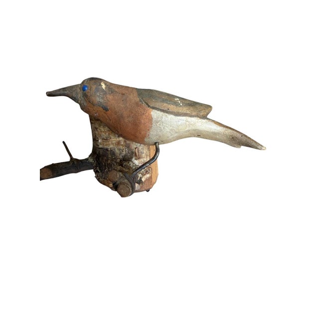 Folk Art Austrian Folk Art Carved Wood Bird Pair #82, 1930s For Sale - Image 3 of 4