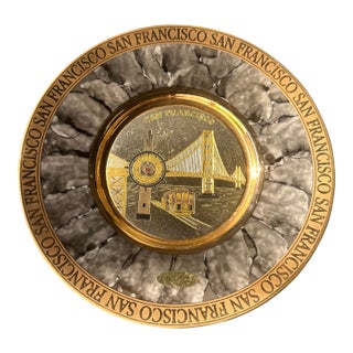 Chokin 14k Gold Edge San Francisco Collector Plate For Sale