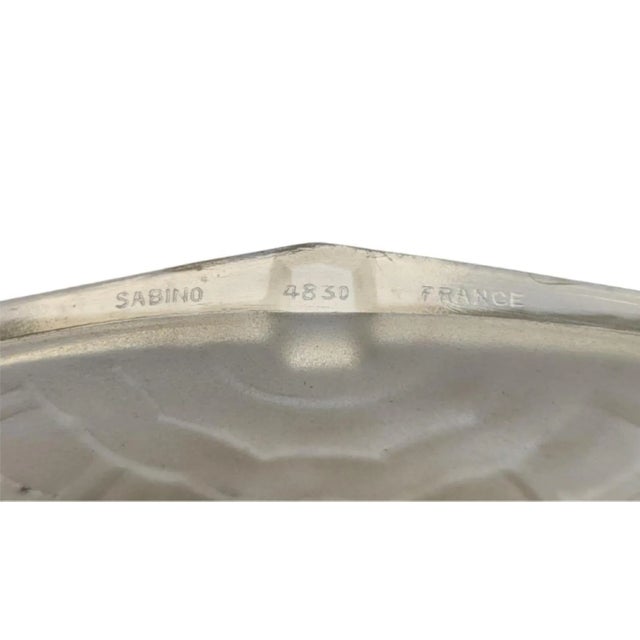 Mid 20th Century French Art Deco Pendant Chandelier Signed Sabino (Pair Available) For Sale - Image 5 of 6