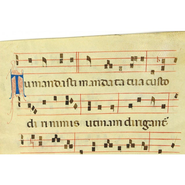 Antique Medieval Hymnal Psalter Illuminated Manuscript on Vellum Bifold