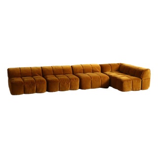 Strips Sofa in Velvet by Cini Boeri for Arflex, Italy, 1968, Set of 4 For Sale