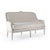 French Country Yvon Canape Bench - Natural Linen / Distressed Grey Painted Frame For Sale - Image 3 of 5
