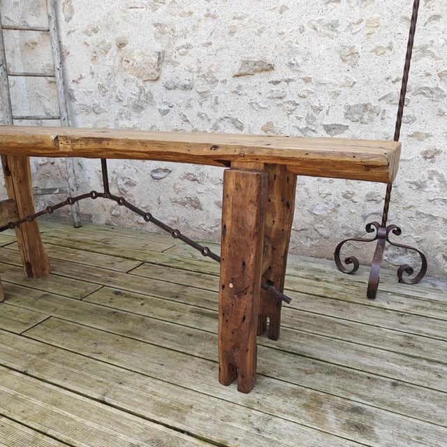 Brutalist Workbench Console, 1890s For Sale - Image 12 of 18