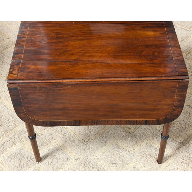 English Regency Mahogany Diminutive Drop-Leaf Side Table with Drawer, Circa 1830 For Sale - Image 9 of 14