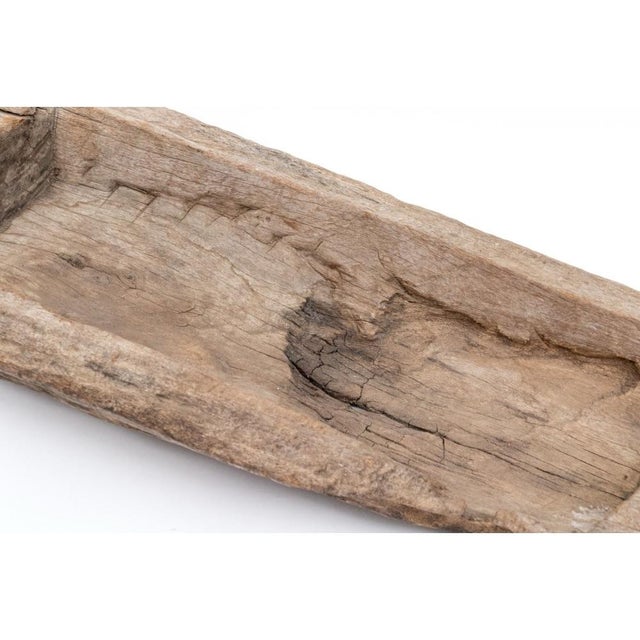 Late 19th Century 19th Century Hand-Carved Wood Double Trough in Distressed Style For Sale - Image 5 of 8