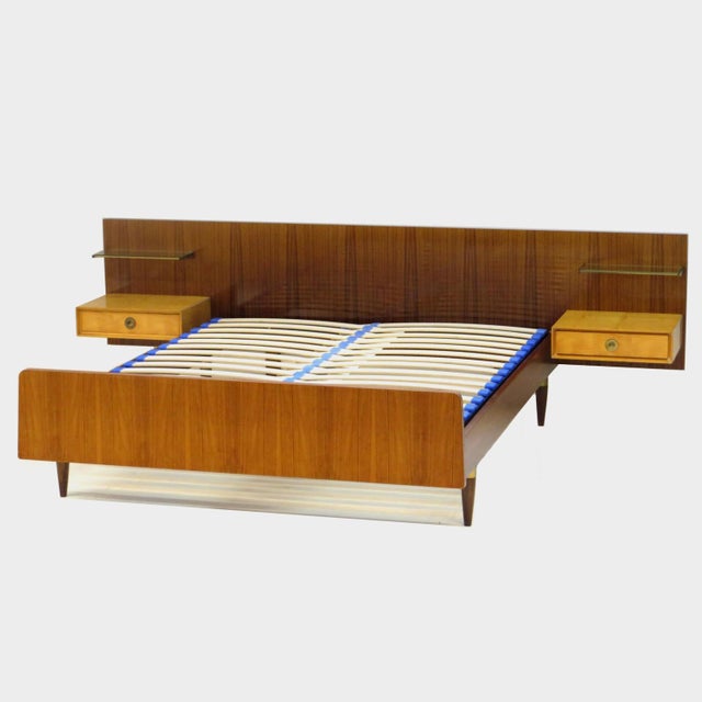 Vintage Double Bed with Floating Nightstands in Teak, 1960s For Sale - Image 10 of 10