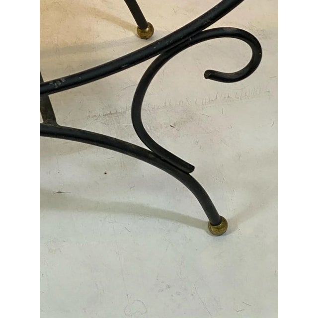 Yellow Mid Century Black Wire Bench For Sale - Image 8 of 10
