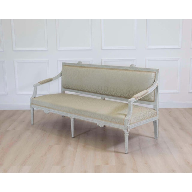 Wood Swedish 19th Century Carved and Painted Pine Bench For Sale - Image 7 of 10