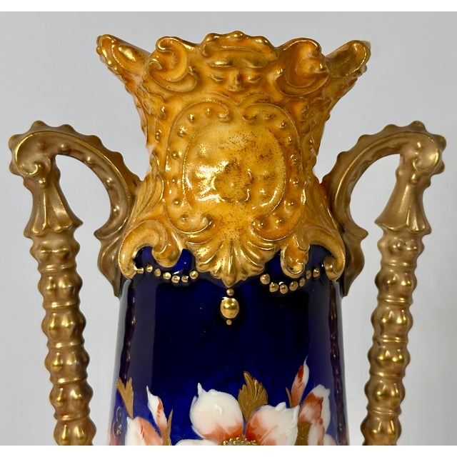 Victoria Porcelain Factory Floral Vase for your consideration. The vase measures approx. 9 1/4 inches tall and 4 1/2...