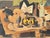 Mid 20th C. Original Cubist Style Print on Board in a Fantastic Hand-Crafted Period Frame. Print presents themes of fruit,...