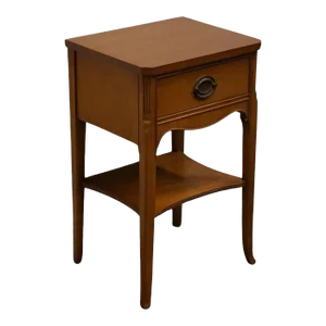 Morganton Furniture Solid Maple Traditional Duncan Phyfe Style 17" Accent Chairside End Table / Nightstand