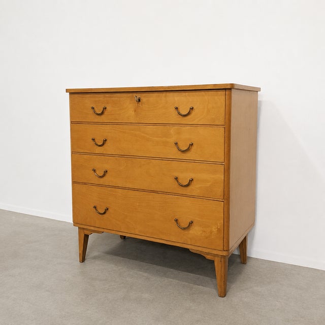 Vintage Belgian Birch Chest of Drawers by Imexcotra, 1960s For Sale - Image 3 of 7