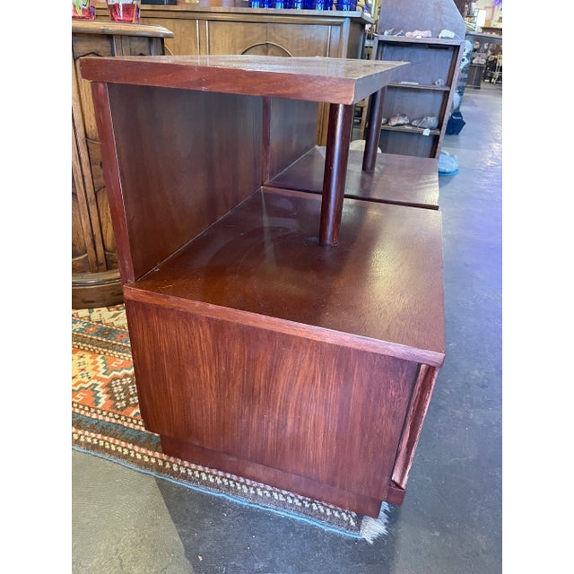 Vintage MCM Pair of cavalier mahogany nightstands with ample storage drawers. All original a few signs of use. Some...