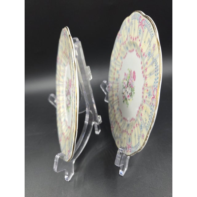 White Vintage Queen Anne "Royal Bridal Gown" Duo- 1949 English Bone China- Dessert & Tea/Side Plate For Sale - Image 8 of 18