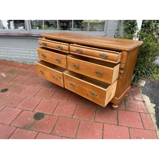 English Late Victorian Pine Dresser, C. 1890s – Six Drawers, Turned Feet For Sale - Image 10 of 11