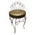 Vintage 70s Vanity Gold Stool in Brass For Sale