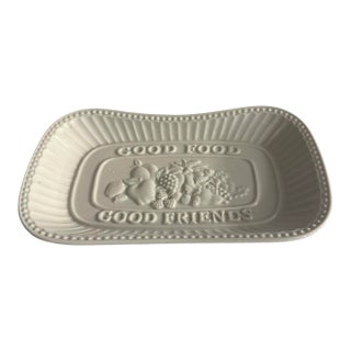 Godinger 'Good Food Good Friends' Ceramic Serving Platter For Sale