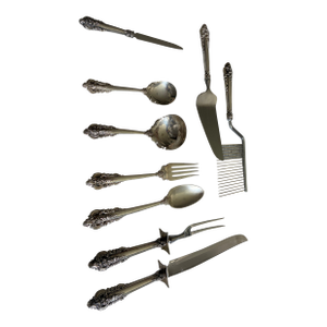 Wallace Grand Baroque Sterling Silver Serving Pieces - Set of 9 (New Letter Opener Added)