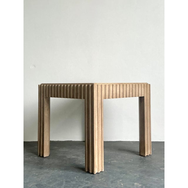 Vintage Boho Marge Carson Fluted Game Table For Sale In West Palm - Image 6 of 12