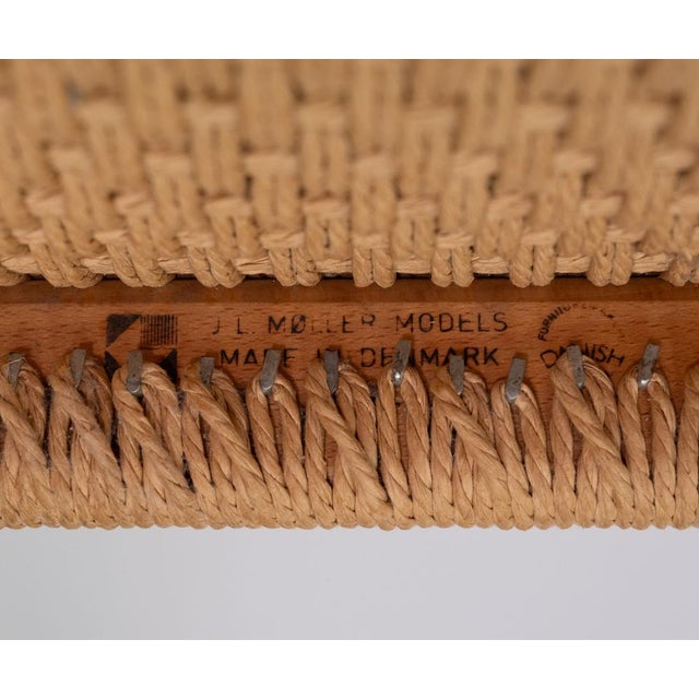 Brown Teak and Cord Model 75 Dining Chairs by Niels Møller J.L. Møllers, 1960s, Set of 4 For Sale - Image 8 of 18