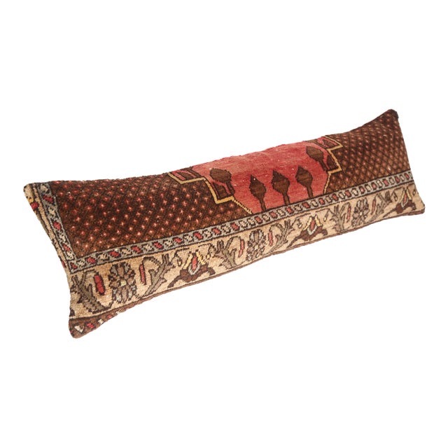 - Authentic Tribal Carpet Rug Lumbar Pillow Cover, Handmade -14'' X 47'' For Sale