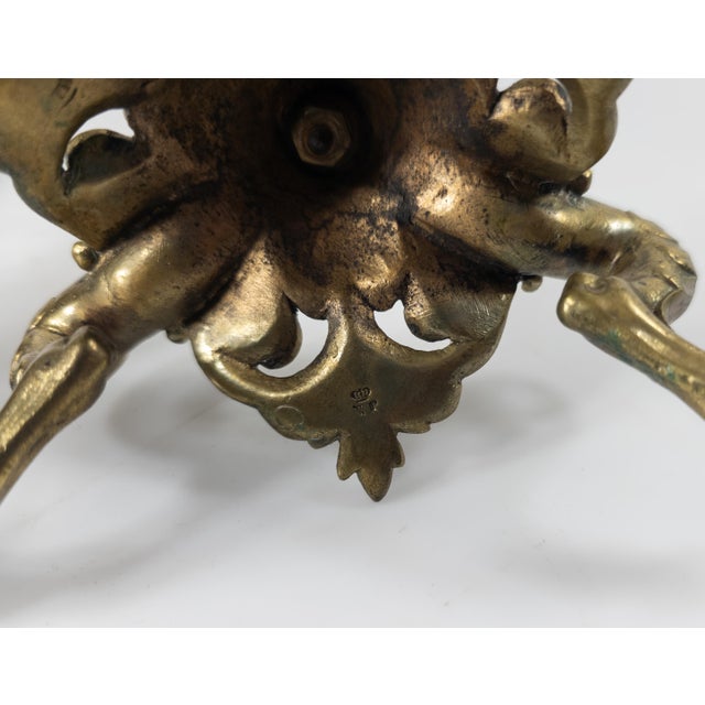 Early 20th Century Pair of French Art Nouveau Bronze Candlesticks by Victor Paillard Paris For Sale - Image 13 of 14