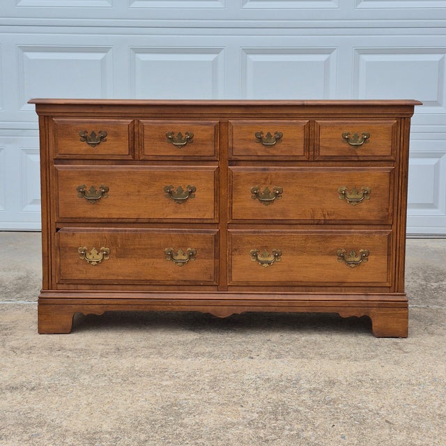 Wood Mid-20th Century Signed Heywood Wakefield Maple 6-Drawer Dresser For Sale - Image 7 of 16