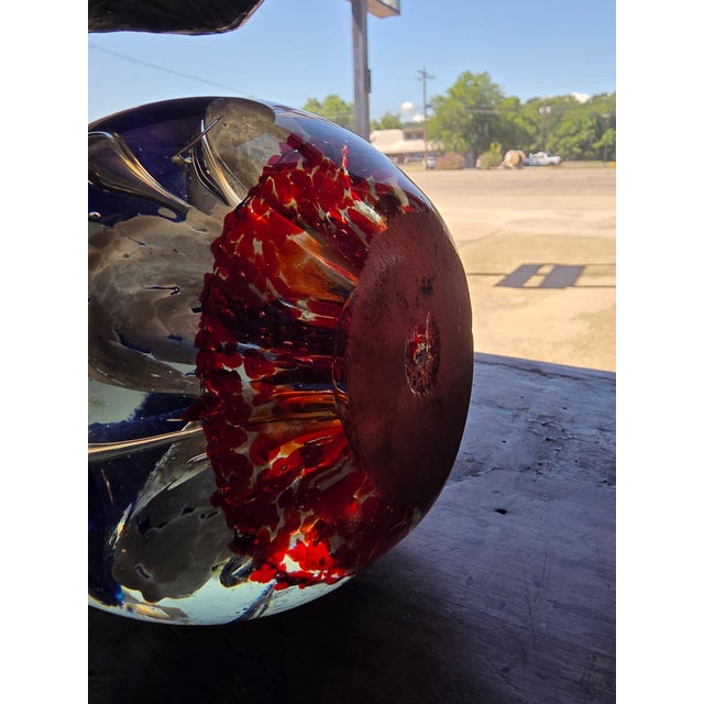American Antique Patriotic Red White and Blue Glass Door Stop For Sale - Image 3 of 12