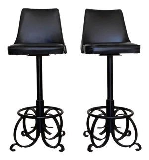 1960's Mid-Century Hollywood Regency Bar Stools - a Pair