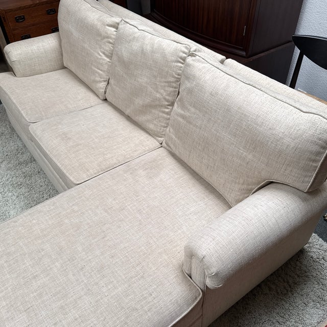 Ethan Allen Chaise Lounge Sectional For Sale - Image 9 of 12