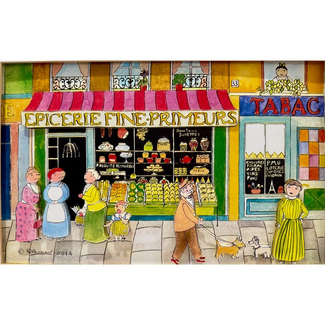 Clement French Paris Street Scene Mixed Media Artwork 2014 For Sale - Image 4 of 12