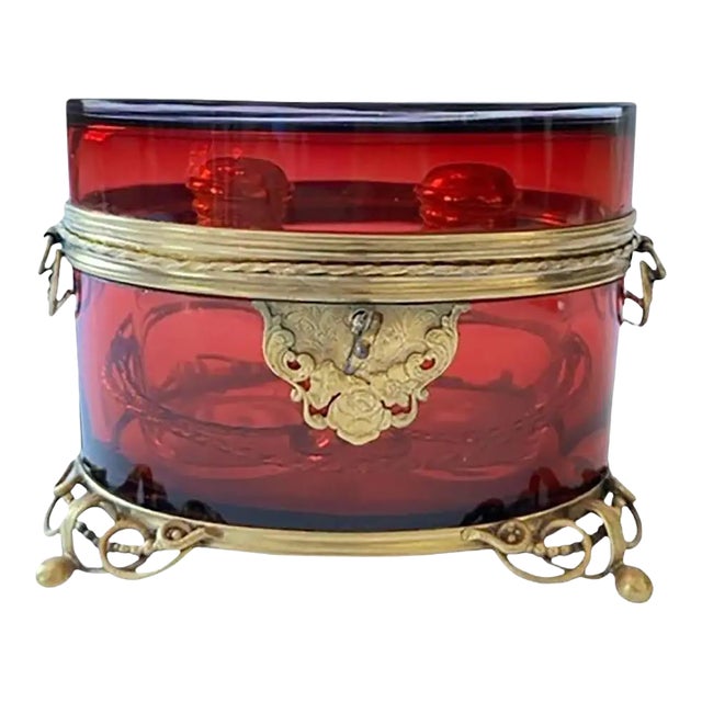 Set of 3 Moser Grand Tour Crystal Box With Scent Bottles For Sale