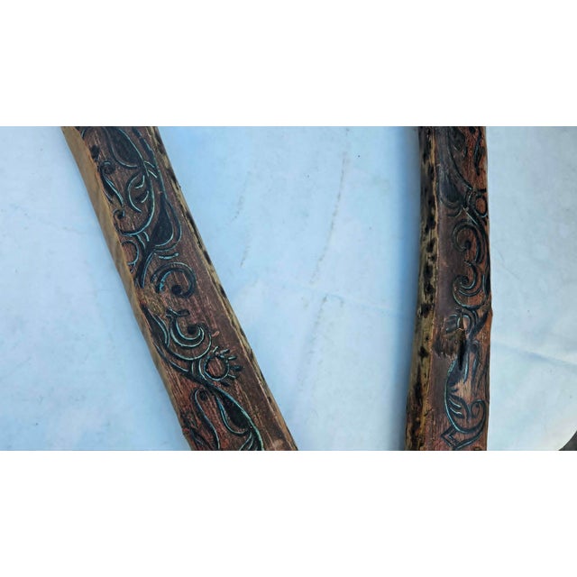 Wood Painted Wooden Shoulder Pole, Set of 2 For Sale - Image 7 of 13