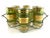 1960s Mid-Century Culver Green and Gold Highball Glass Set With Carrier For Sale - Image 14 of 16