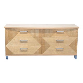Alf Italia Contemporary 6-Drawer Geometric Wood Dresser For Sale