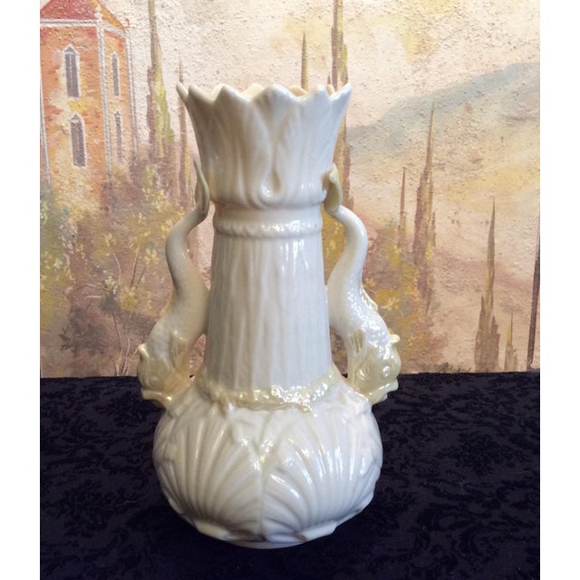 Vintage Belleek Koi Fish Shell Vase Chairish