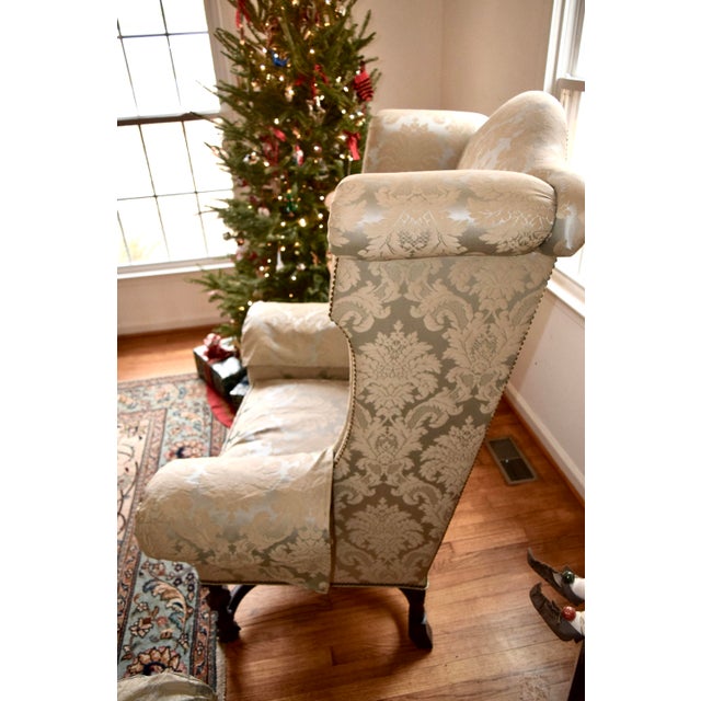Lee Jofa William and Mary Wingback Chairs For Sale - Image 12 of 13